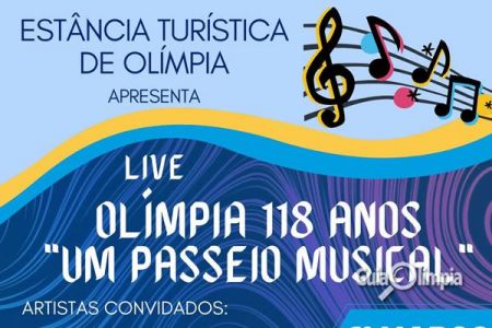 Aniversário da cidade será comemorado com live de artistas olimpienses