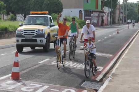 Inaugurada a primeira Ciclo Faixa para ciclistas de Olimpia