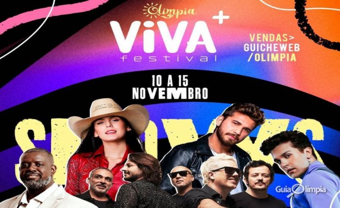 VIVA+ Festival anuncia shows de peso em Olímpia (SP)